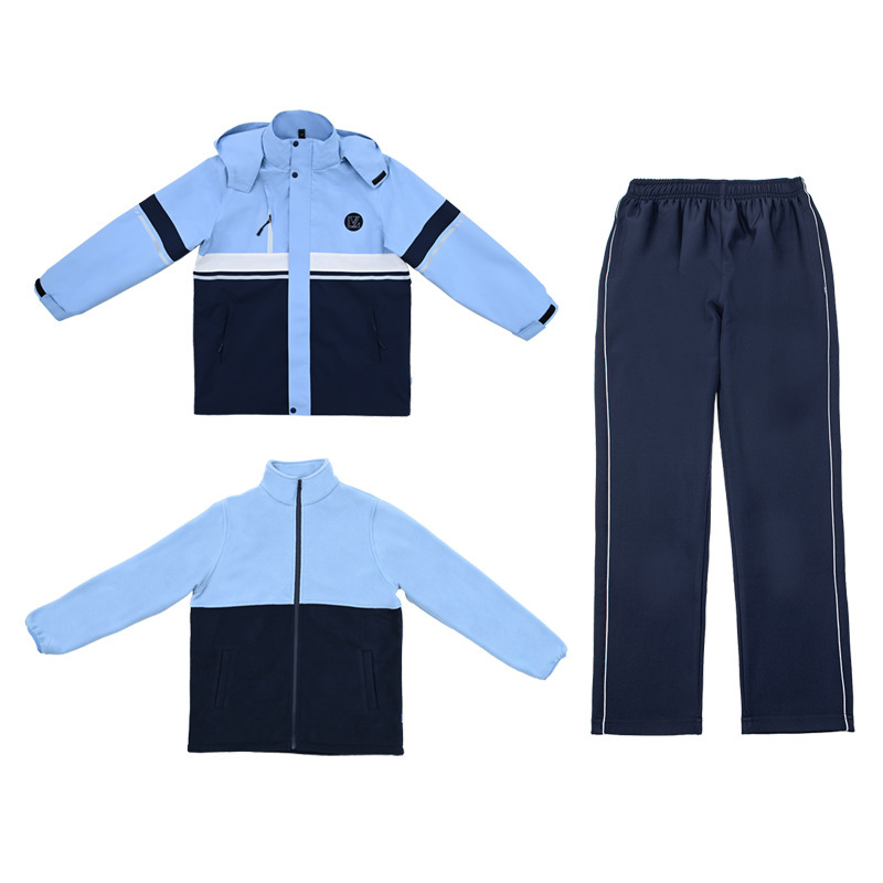 瀾洋貝のアパレルの突撃服の制服の冬の厚いクラスの服の運動の中学生の3つのセットは注文して注文します。|undefined
