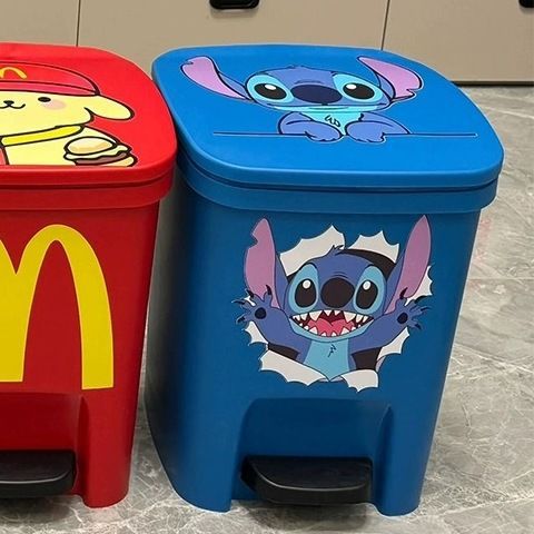 Cartoon pie basura sala de estar doméstica encantadora animación de gran capacidad decoración personalizada canasta de papel gruesa