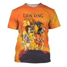 夏季新款獅子王辛巴男士T恤 跨境熱銷3d數碼印花獅子王短袖批發