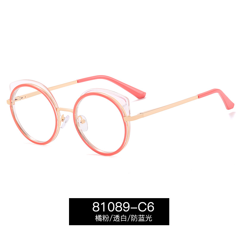 81089 nuevo marco completo gafas casuales marco femenino tendencia delgada cara gafas marco al por mayor miopía gafas anti luz azul