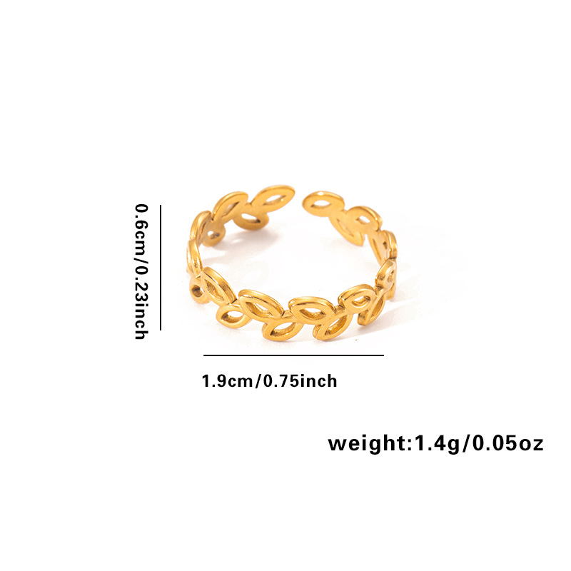 Groothandel Sieraden Vrije Tijd Eenvoudige Stijl Street High Street Bladeren Liefde Hartvorm Bloemen Titanium Staal Galvaniseren Open Ring display picture 45
