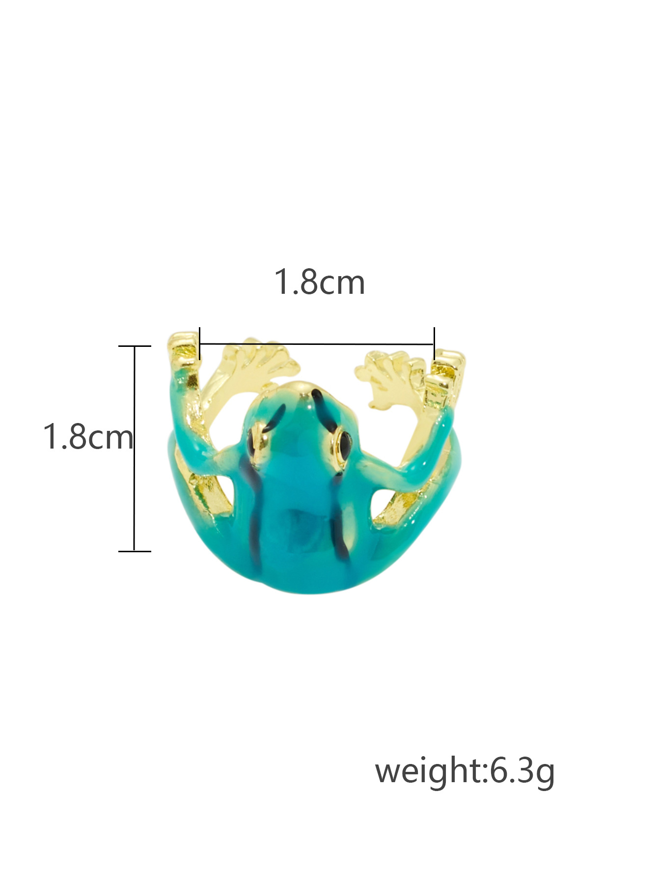 9g Weight Open Rings Classification 1 Piece Streetwear Frog Zinc Alloy Plating Unisex Open Rings