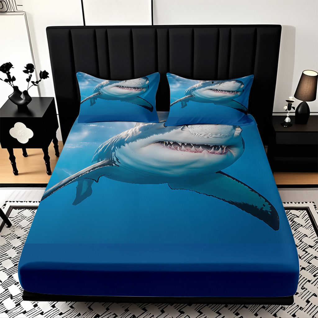 TEMU / JIT transfronterizo encantadora criatura submarina impresa digital 3D cama de cama de cama