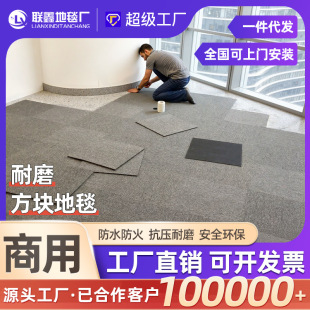 Office Carpet, Commercial Square Carpet, Full-Cover Block Carpet, Large-Area Cement Floor Splicing Floor Mat, Billiard Hall