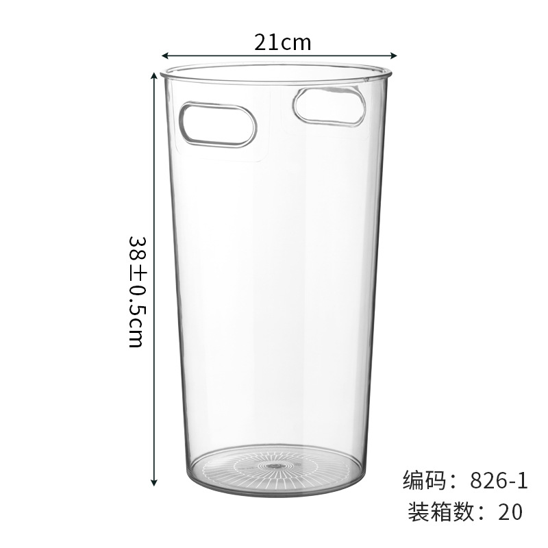 Jarrón de flores de plástico de sensación medieval de alta gama - Múltiples tamaños, alta transparencia, cubo despertador de flores, a prueba de caídas, imitación de vidrio, cubo para floristería/flores frescas