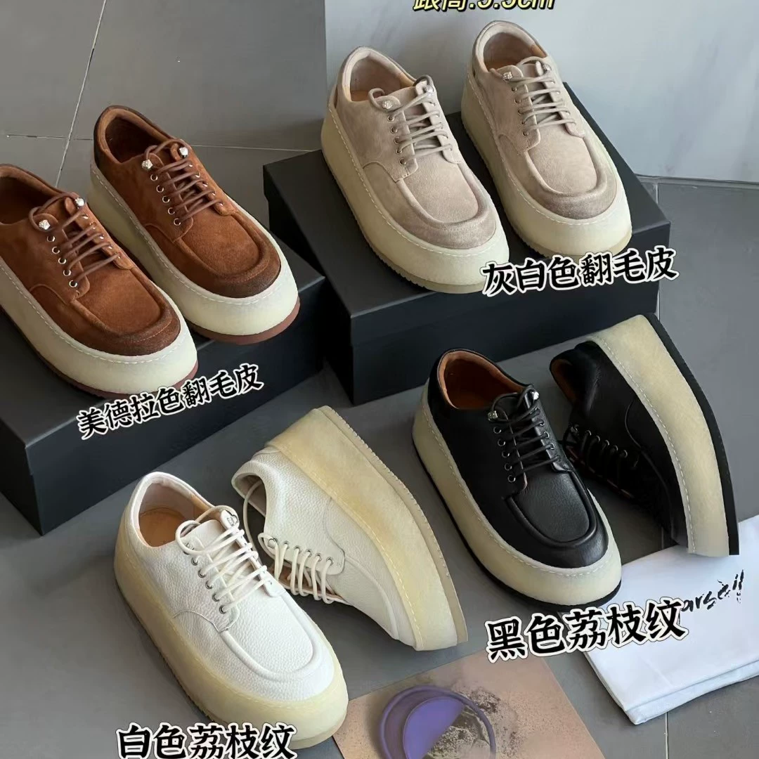 Оригинальная плоская, увеличенная на толстой подошве, туфли из сосны, женские кожаные маленькие белые туфли, круглые шнуровки, повседневные кроссовки, дикие одиночные туфли