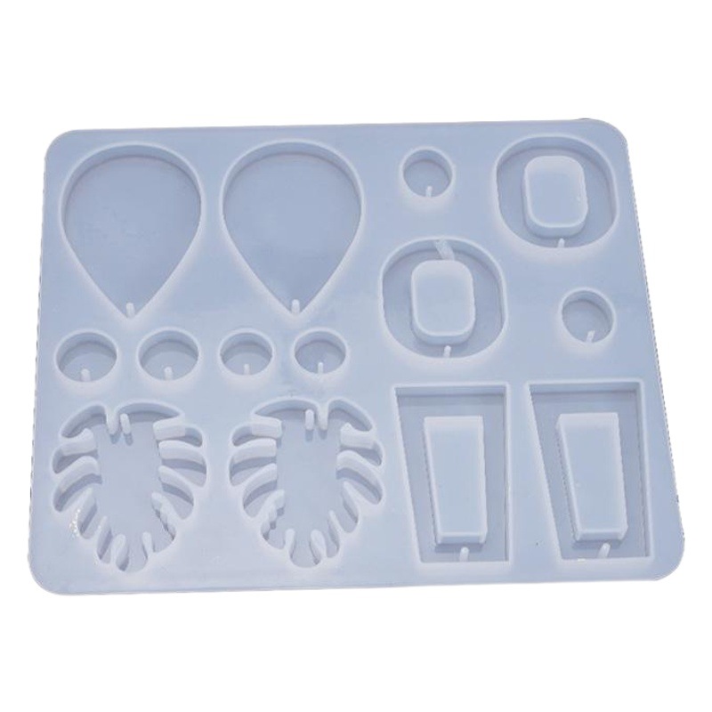 Yu Meiren DIY cristal epoxi molde pendientes de joyería multi-estilo placa entera espejo molde de silicona