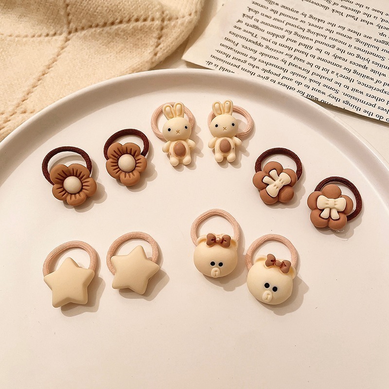 可爱婴儿拇指发圈不伤发卡通头绳女童扎头发绳发饰宝宝头饰橡皮筋|undefined