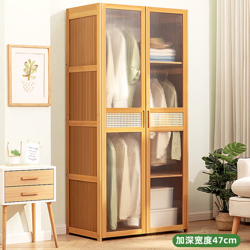 Simple wardrobe bedroom home rental house children's solid wood assembled cabinet wardrobe economical small apartment storage