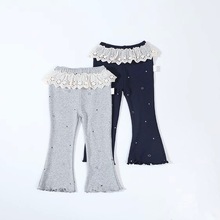 儿童裤子2025春秋装新款女童休闲裤宝宝喇叭裤秋季女宝洋气打底裤