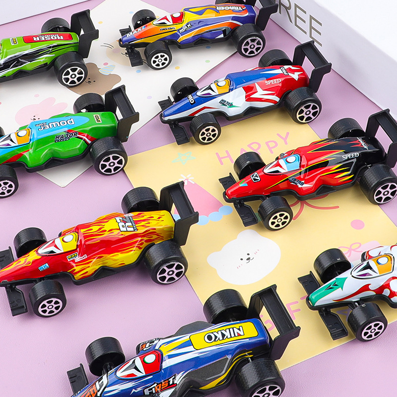 漫画プルバックブリキ F1 方程式レーシングカー子供の小さなおもちゃプルバックカー幼稚園ギフト屋台卸売|undefined