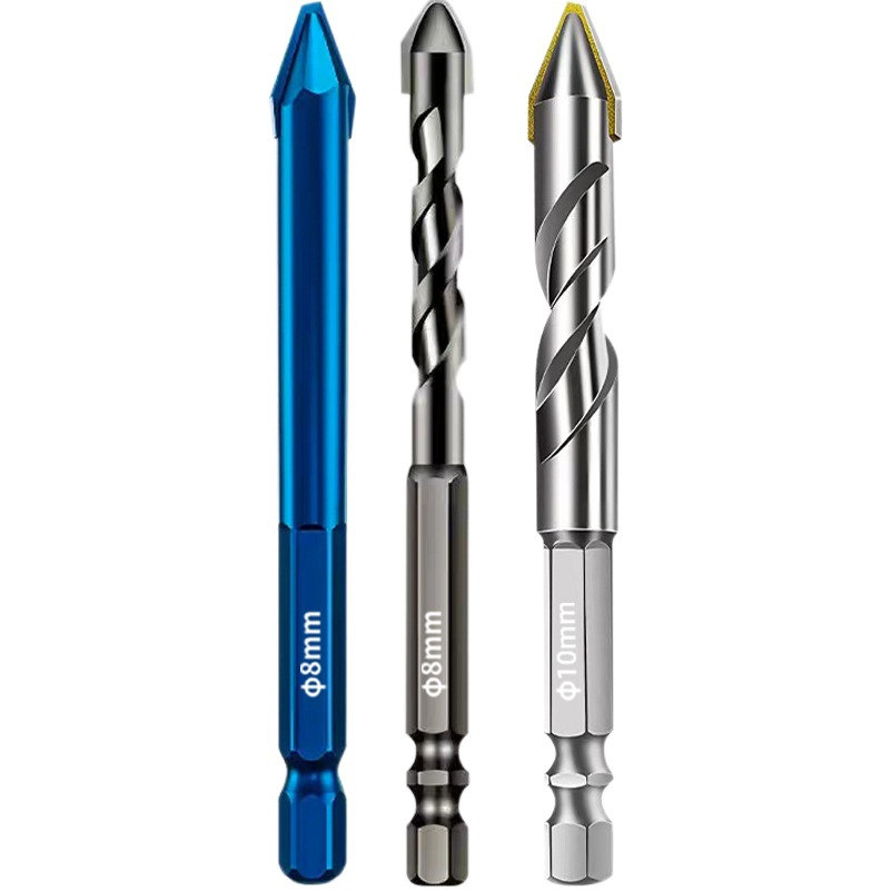Venta al por mayor, broca excéntrica con cabeza inclinada, azulejo de cerámica súper duro, cerámica, vidrio, hormigón, aleación de perforación en seco, rotor triangular multifuncional