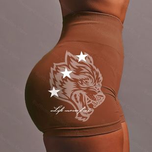 Wolves Wolf Head Yoga Pants high quality Fitness Shorts High Elastic Not Curled Outdoor Sports Three-point Pants for Summer