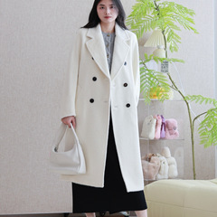 【限定特価】クラシック801輸入Suliアルパカ両面ウールコートダブルブレストスーツカラーコート女性用