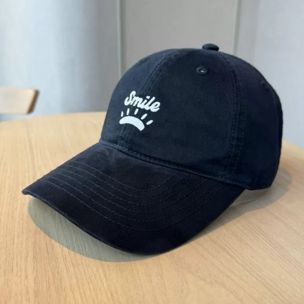 韩系棒球帽女时尚百搭宽檐软顶鸭舌帽男大脸显脸小防晒棉帽子情侣