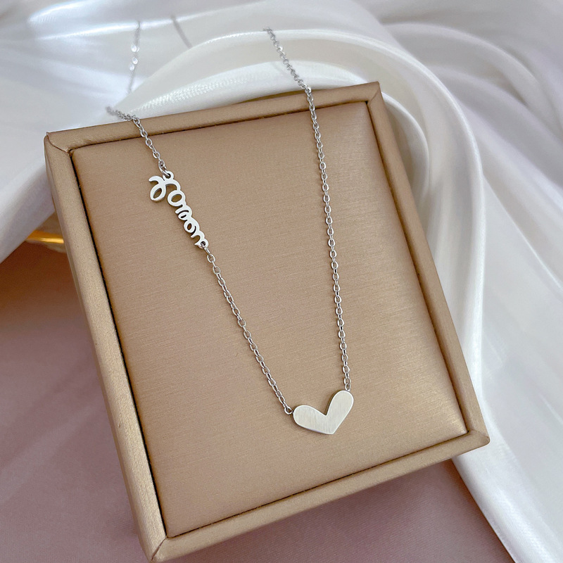 Sweet Heart Shape Titanium Steel Plating Pendant Necklace 1 Piece