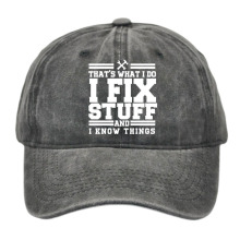 跨境I Fix Stuff 字母印花水洗棒球帽子男夏天户外遮阳复古鸭舌帽