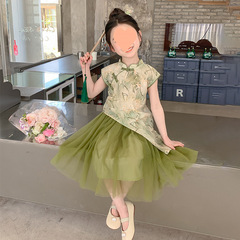 女の子ドレス夏 2025 新しいスタイル子供漢服中国風スーツスカート夏の女の子中国風スカート