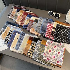 2025新款时髦系脖领巾仿真丝70方巾女士百搭高级感气质印花丝巾
