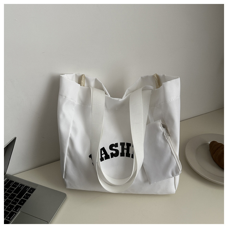 95g Weight Polyester Lining Material Magnetic Buckle Closure Type Double Shoulder Straps Strap Type Canvas Bag Bags Type Daily Occasion Oxford Cloth Material Women's Backpack Backpack Letter Pattern All Seasons Season Women's Gender Basic Style Square Shape Women's Basic Letter Oxford Cloth Shopping Bags 4