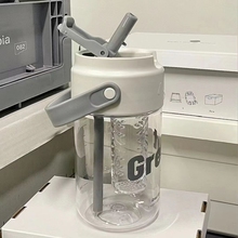 夏季大容量水杯女生高颜值便携式运动吸管杯新款带茶隔学生杯子