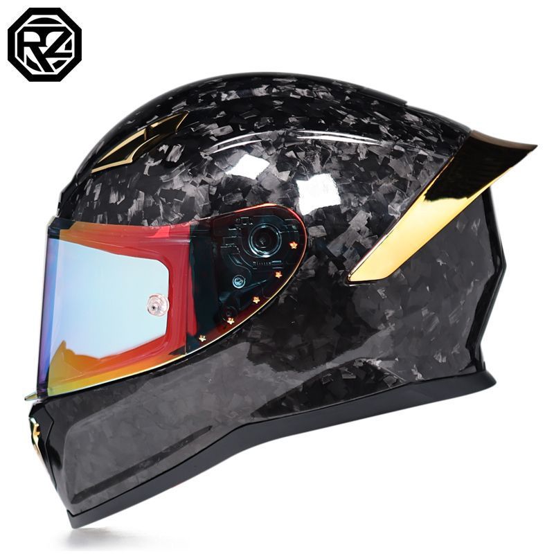 ORZ motocicleta de casco completo de fibra de carbono para hombres y mujeres