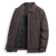 2025秋冬新款中青年男装翻领夹克棉衣男士休闲单排扣棉服外套棉衣