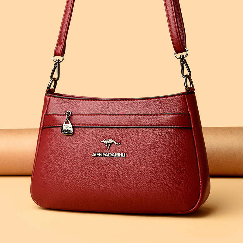 Foreign Trade Women's Bag 2025 New Model Women's Shoulder Crossbody Bag Simple Large Capacity Soft Leather Crossbody Bag for Middle-Aged Mothers Foreign Trade Women's Bag 2025 New Model Women's Shoulder Crossbody Bag Simple Large Capacity Soft Leather Crossbody Bag for Middle-Aged Mothers
