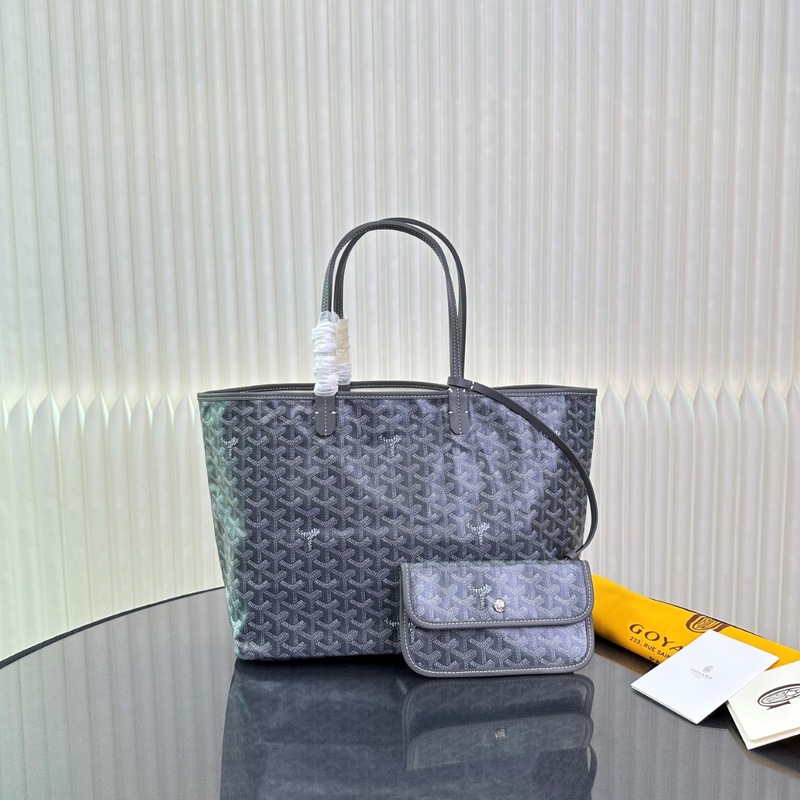 Goyard/戈雅牛皮荔枝纹棉麻托特包Tote子母包潮流复古单肩手提包|undefined