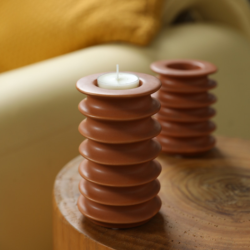 Wabilifeng candelabro de cerámica vela de aromaterapia candelabro asiento hogar escritorio sala de estar casa de familia decoración creativa decoración