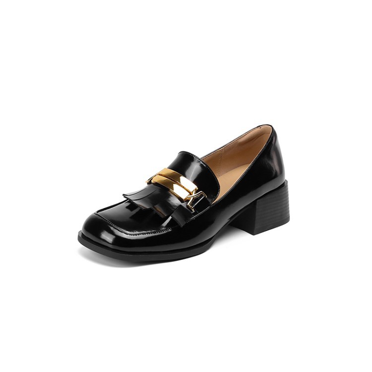 CHIKO Mahala Square Toe Block Heels Loafers Shoes