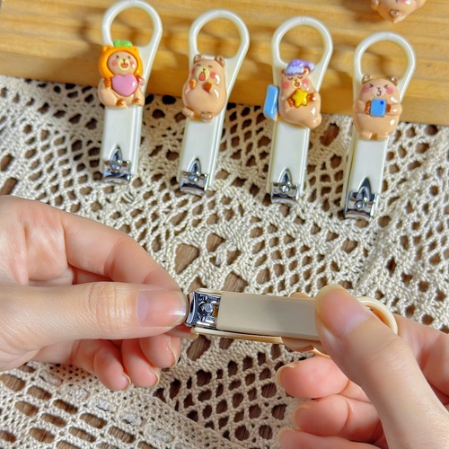 Cute Cartoon Nail Clippers Candy Color Nail Clippers Creative Folding Nail Clippers Girls Manicure Anti-splash
