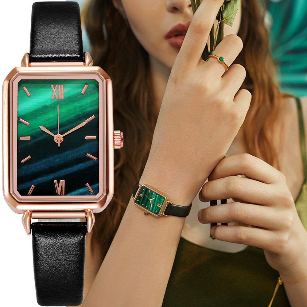 Watch Women's New Entry Light Luxury Retro Student Small Green Watch Niche Women's Watch Simple Fashion Factory Batch