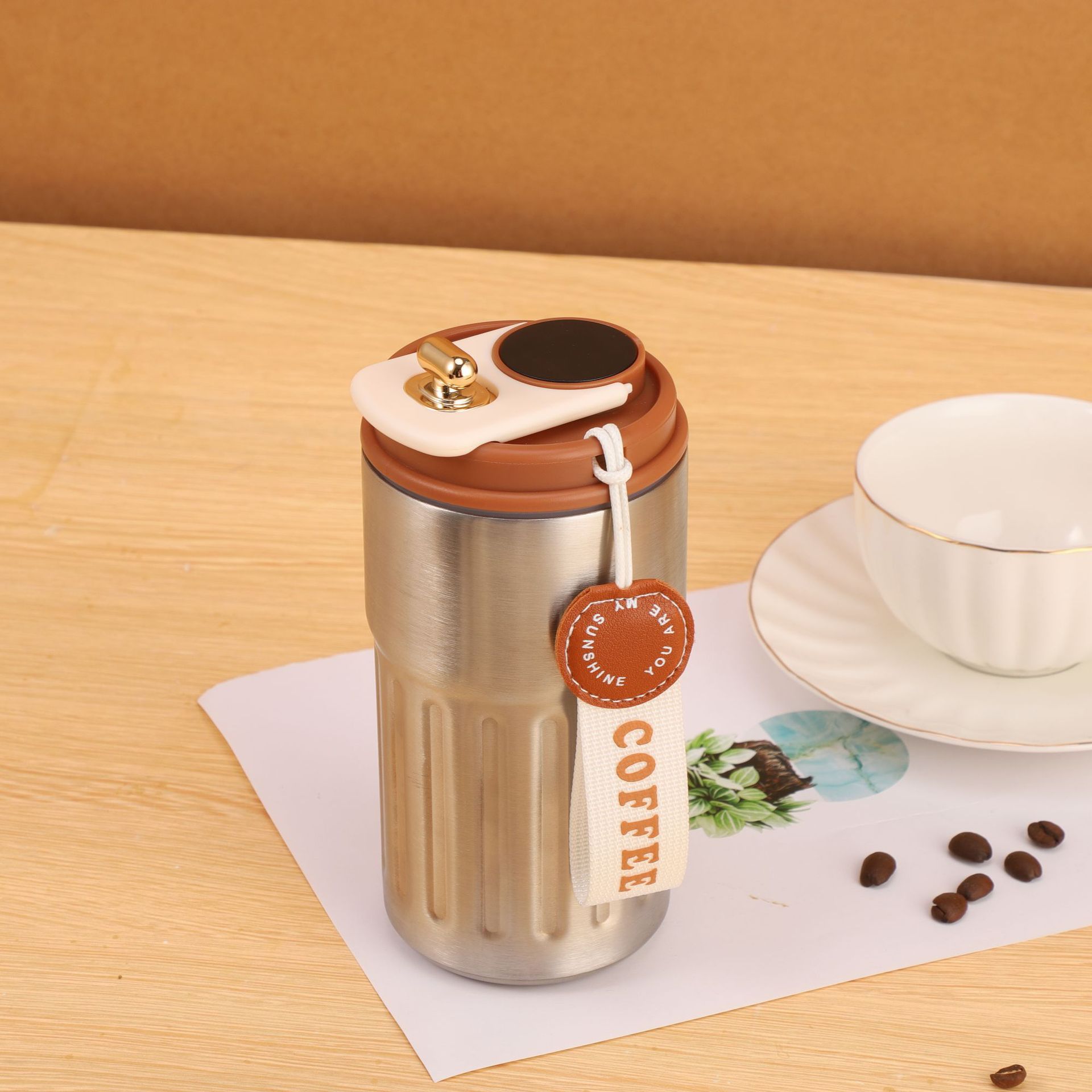 Vaso de café de segunda generación transfronterizo, vaso aislado de acero inoxidable 304, vaso de agua al vacío, vaso de regalo que mantiene el frío para uso en exteriores y en el coche