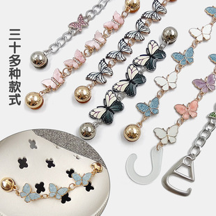 Factory direct alloy acetic acid drop oil butterfly chain gold and silver sole mixed color personality all-match matching hole shoes chain