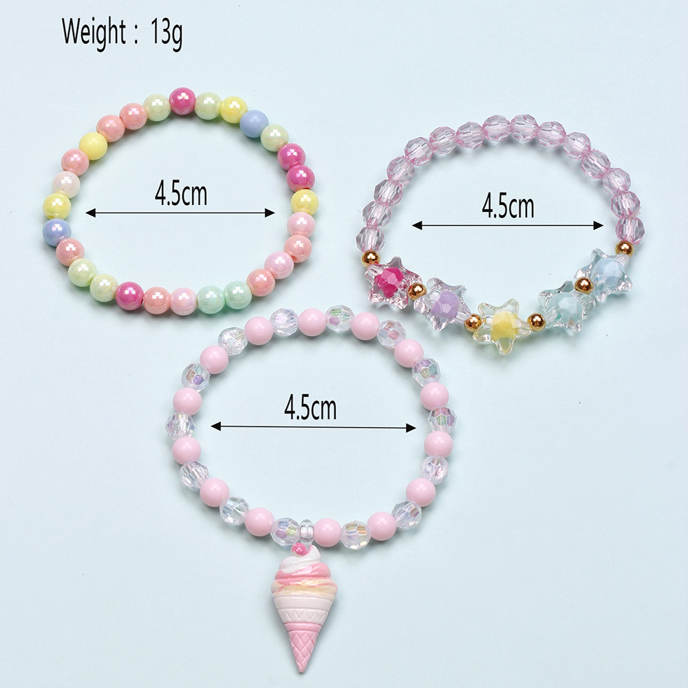 Simple Style Heart Shape Flower Plastic Beaded Girl's Bracelets display picture 10