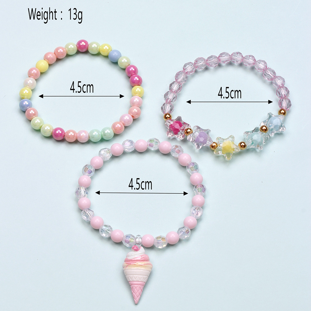 Style Simple Forme De Cœur Fleur Plastique Perlé Filles Bracelets display picture 10