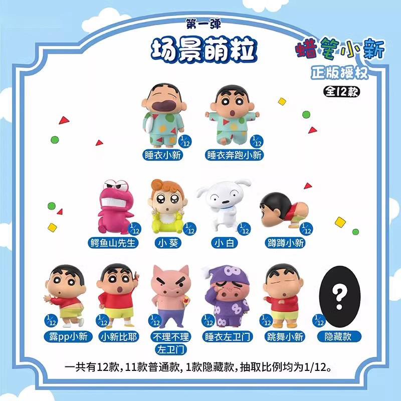 正版蜡笔小新大尾巴系列搪胶毛绒盲盒潮流玩偶手办可爱挂件批发|undefined