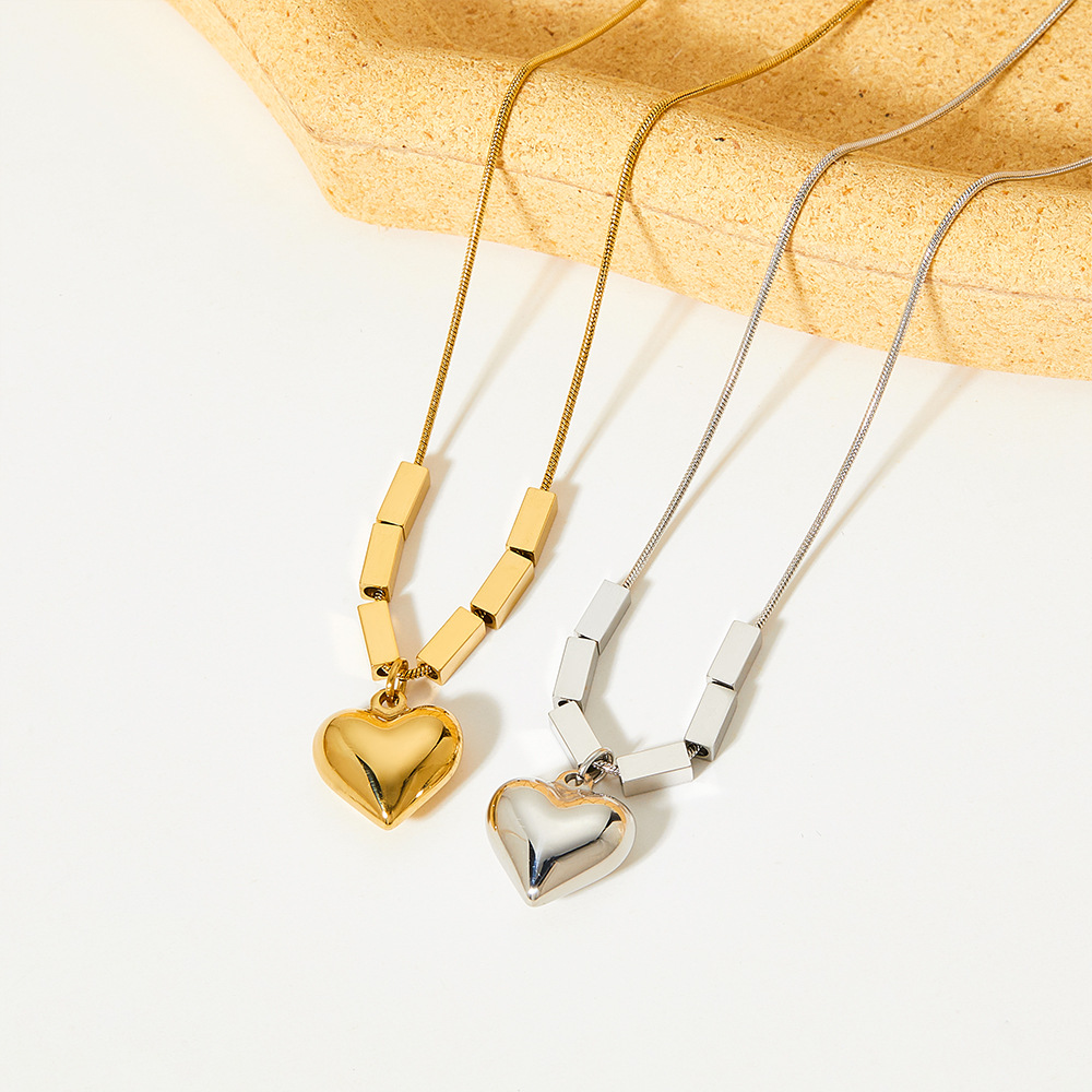 Fashion Heart Shape Stainless Steel Plating Necklace Colorza_colorza_2