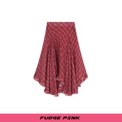 Fudge Pink 25秋季New甜美辣妹个性格纹设计半身长裙