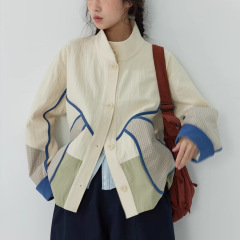 「白画」「プラド芸術」25年春装新型天然綿デザイン感開春ショートコート