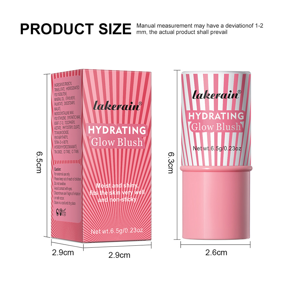lakerain Water Glow Blush Cross-border Beauty color-enhancing Blush Stick undefined