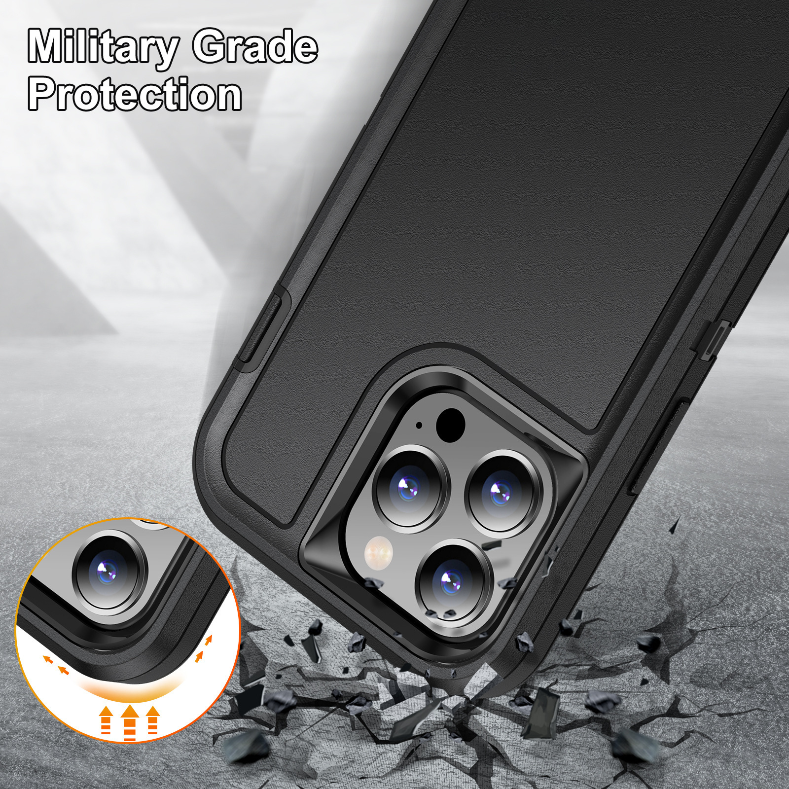 Funda protectora para teléfono móvil Apple 17 Pro Max, compatible con iPhone 16/15/14, anticaídas, con superficie plana y triple protección. image 7