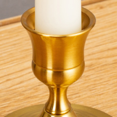 ins小酒杯燭台簡約金色鐵藝小酒杯餐廳裝飾擺件蠟燭杯道具工藝品