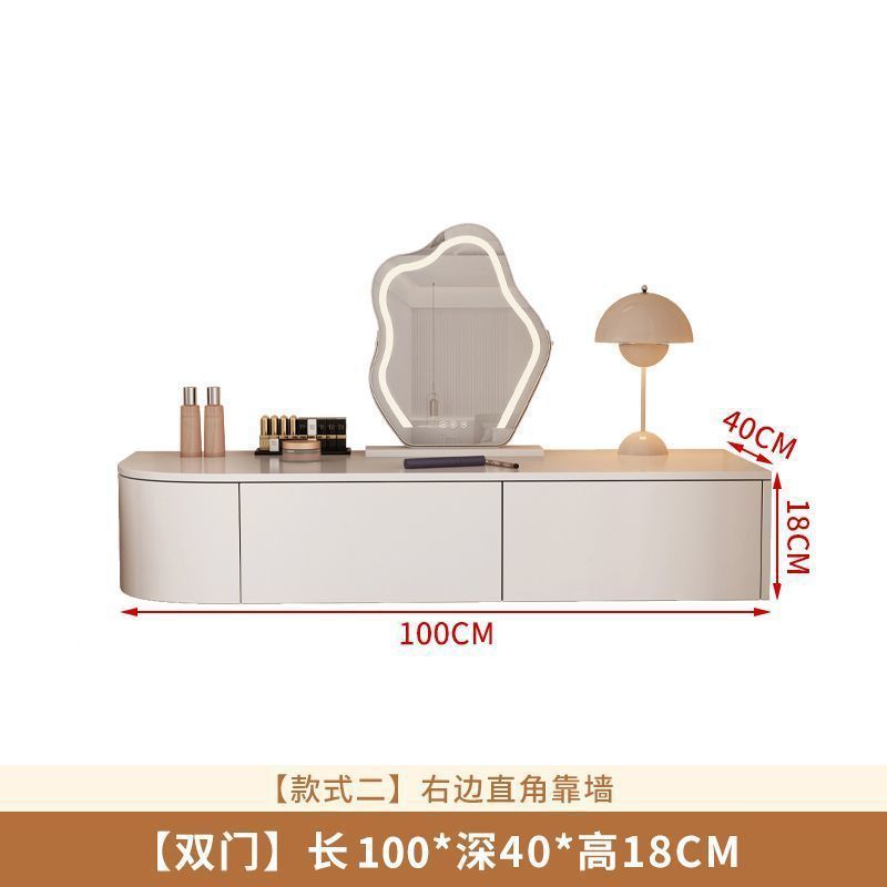 오른쪽 벽에 직각으로 이중서랍 [거울포함] 100