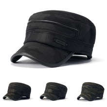 冬季新款时尚男士平顶帽加厚保暖遮阳帽条绒鸭舌帽护耳棉帽子男款