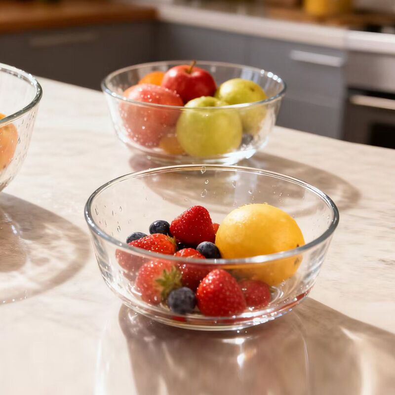 Manufacturer Dessert Fruit Salad Bowl Hot Selling Creative Seasoning Bowl Promotional Gift High White Transparent Glass Bowl