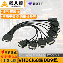 V68 to 8个db9vhdci68线一拖八多串口伺服PCI卡scsi信号com路由线