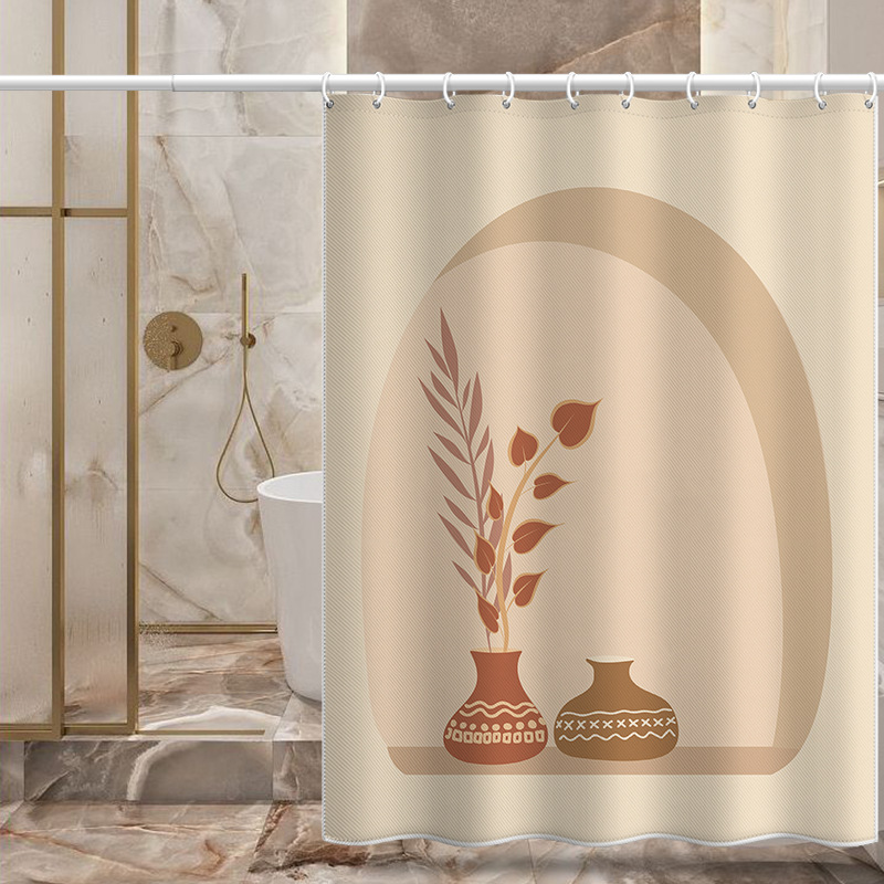 Abstract Flower Vase Waterproof C, Bestseller, 3D Printed Morandi Art Bouquet, Thickened Polyester Shower_voghion.com
