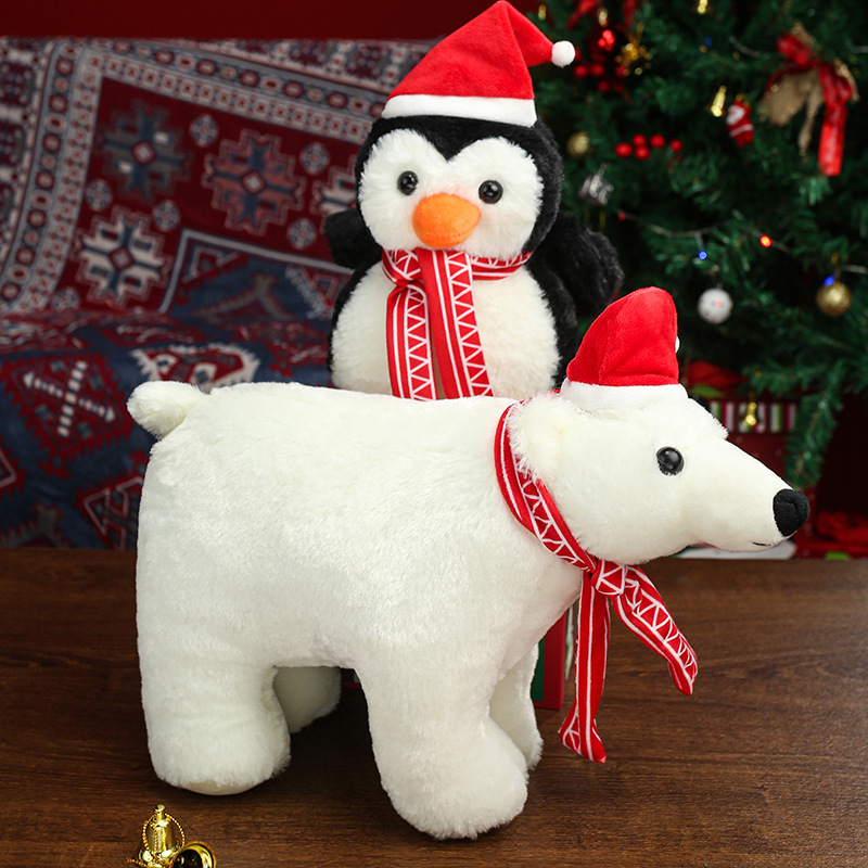 Bebés de Navidad pingüino muñeca juguete de peluche pingüino grande almohada suave regalo de cumpleaños de Navidad